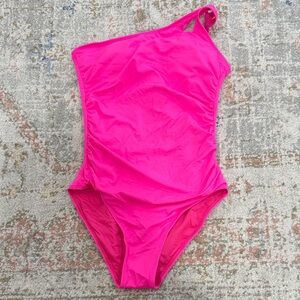 Hot Pink One-Shoulder Swimsuit
